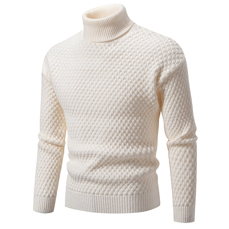 Knit sweater for men with a high collar and textured surface Lune London