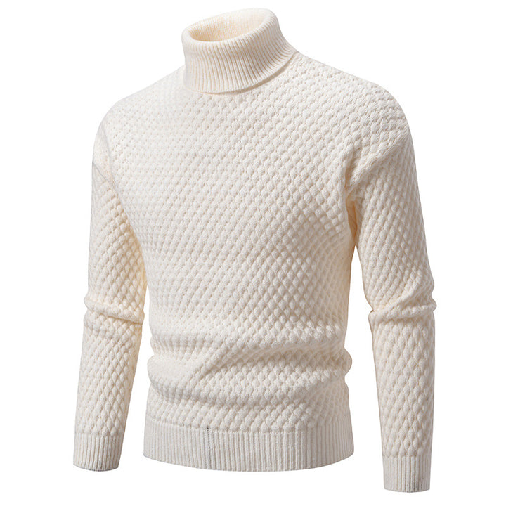 Knit sweater for men with a high collar and textured surface Lune London
