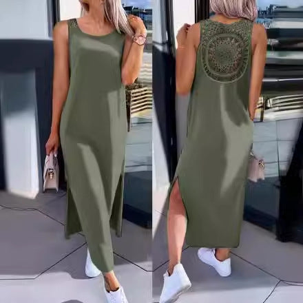 Amarae Crochet Back Maxi Dress