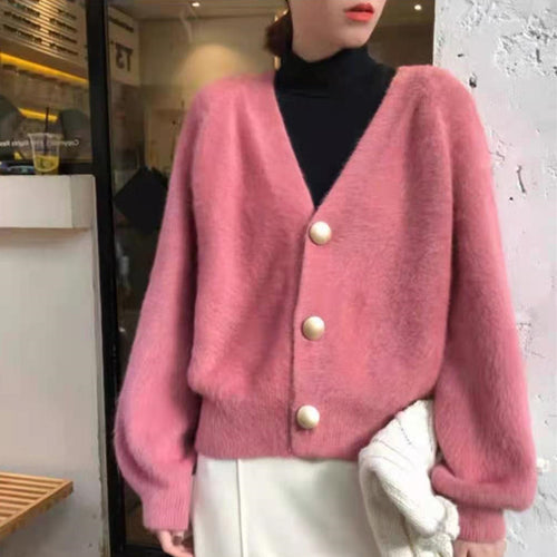 Ladies plush pullover with stylish button details Amarae
