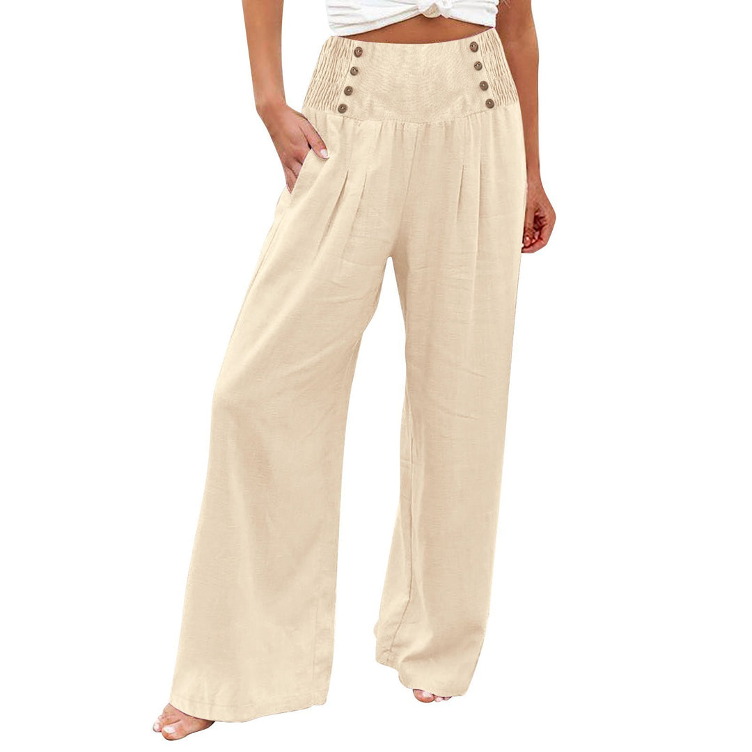 Summer wide pants for women with button details Lune London