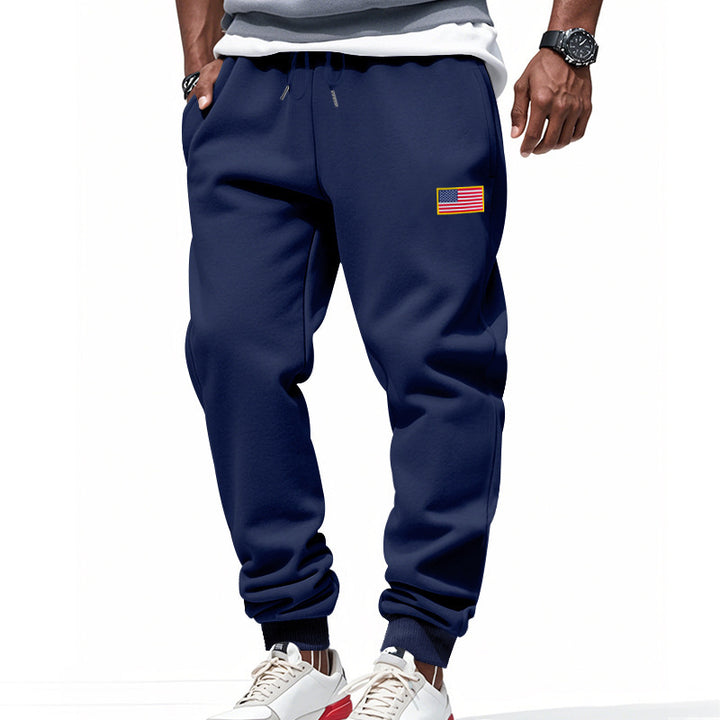 Casual men's sports pants with American flag Lune London