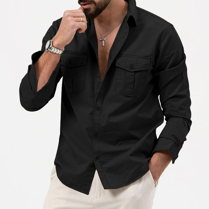 Men's shirt with two chest pockets, Kent collar and classic fit Amarae