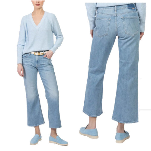 Wide cropped jeans for women with high waist and flared leg Amarae