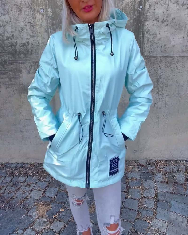 Veste de pluie décontractée pour femmes avec cordon de serrage ajustable Chic & Stil