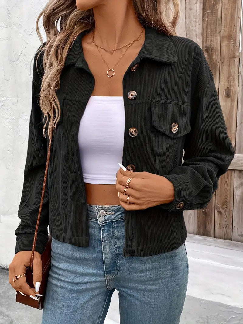 Casual corduroy jacket for women with practical pockets and trendy buttons Lune London