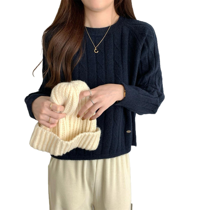 Pull en tricot épais pour femmes avec motif texturé et coupe décontractée Chic & Stil