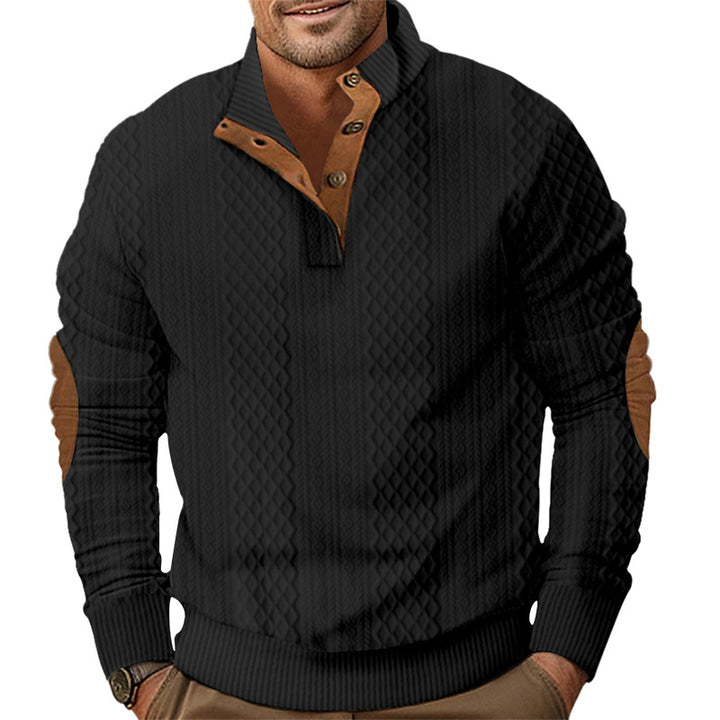 Trendy knitted sweater for men with a modern button design and a textured fabric Lune London
