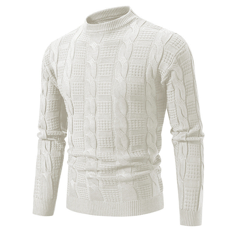Quilted knit pullover for men with high collar Lune London