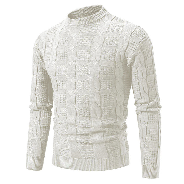 Quilted knit pullover for men with high collar Lune London