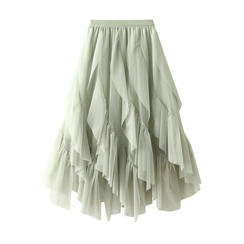 Voluminous tulle skirt for women with asymmetric hem and multi-layer design Lune London