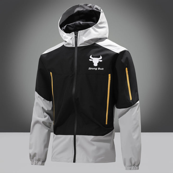 Functional jacket for men in waterproof material with practical zipped pockets Lune London