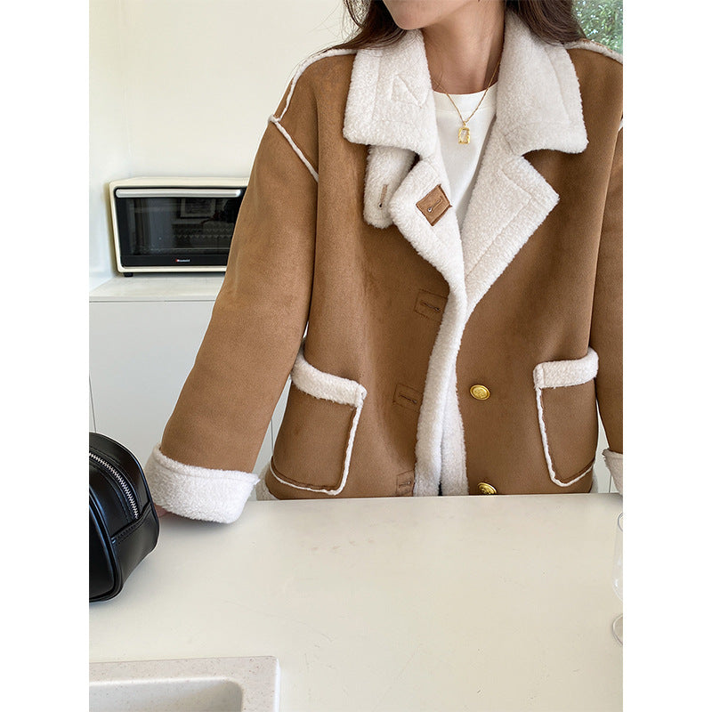 Women's oversized teddy jacket with designer seams Chic & Stil