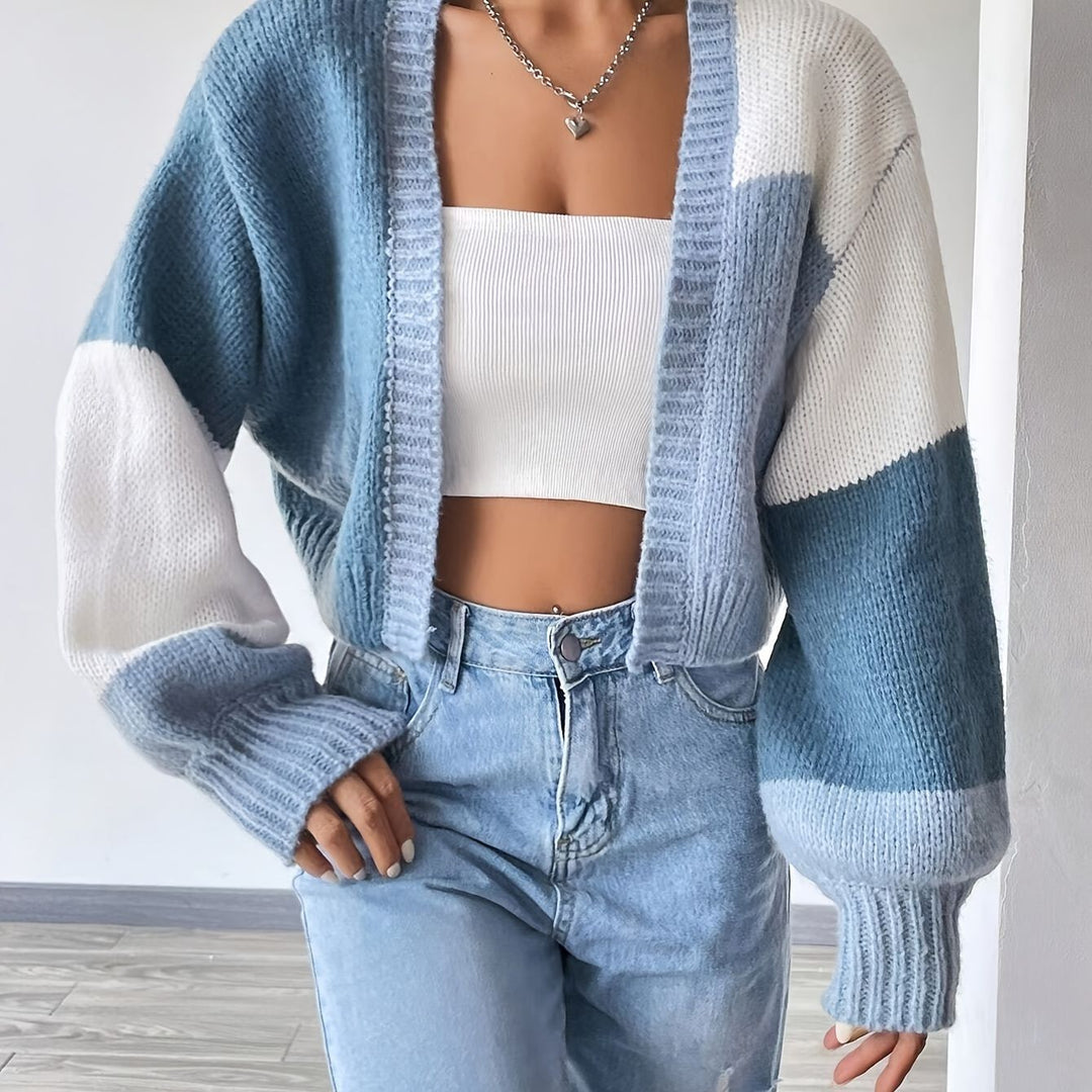 Casual cardigan for women in a modern color block design Lune London