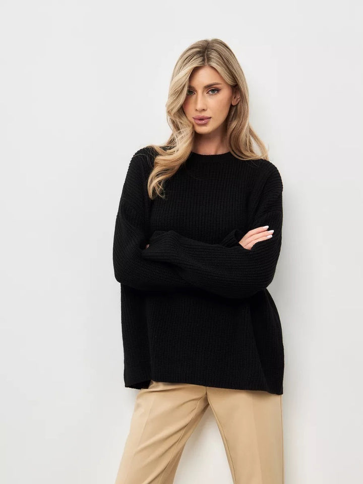 Oversized sweater for women with textured knit and loose fit Lune London