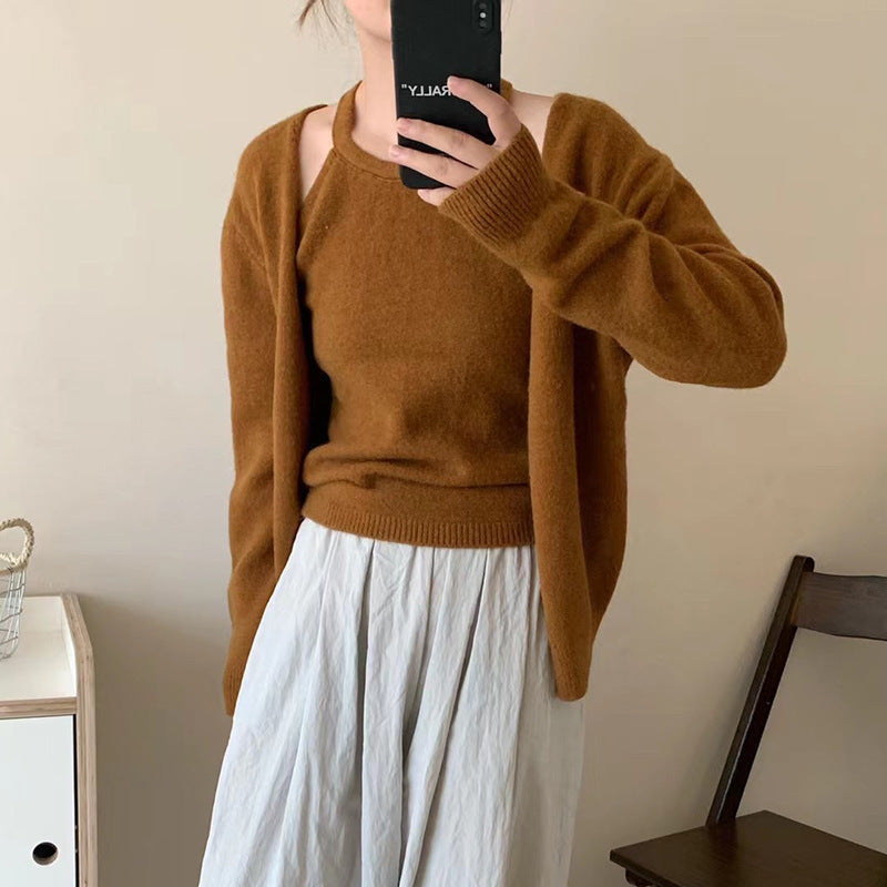 Pull en maille pelucheuse pour femme avec coupe décontractée et manches ouvertes Chic & Stil