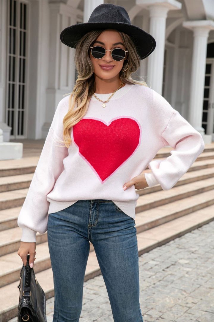 Sweat à col rond pour femmes avec design en forme de cœur Chic & Stil