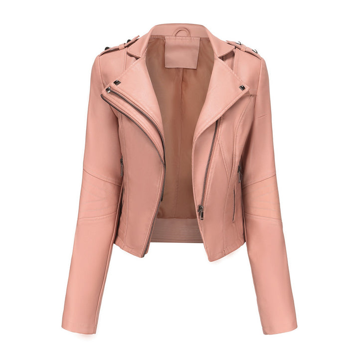 Women Stylish Biker Jacket with Asymmetrical Zipper and Detail Seams Lune London