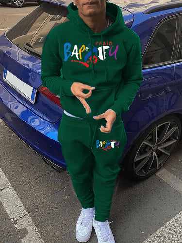 Women's hoodie and jogger pants set with creative print Amarae