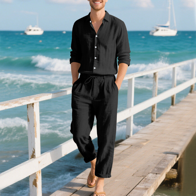 Casual linen set for men with high breathability and a comfortable fit Lune London