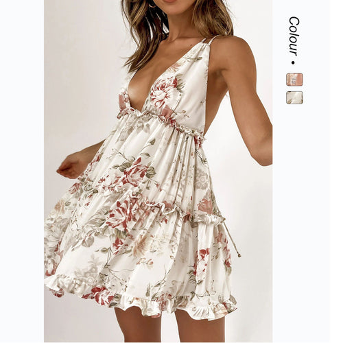 Women's Radiant Summer Dress with Flowing Cut and Floral Design