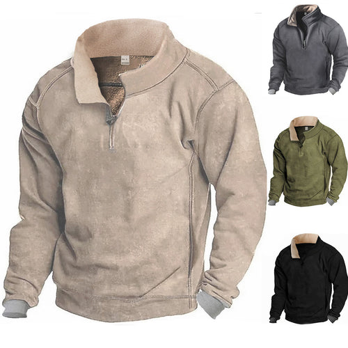 Men's Fleece Sweatshirt with Chic High Collar and Style