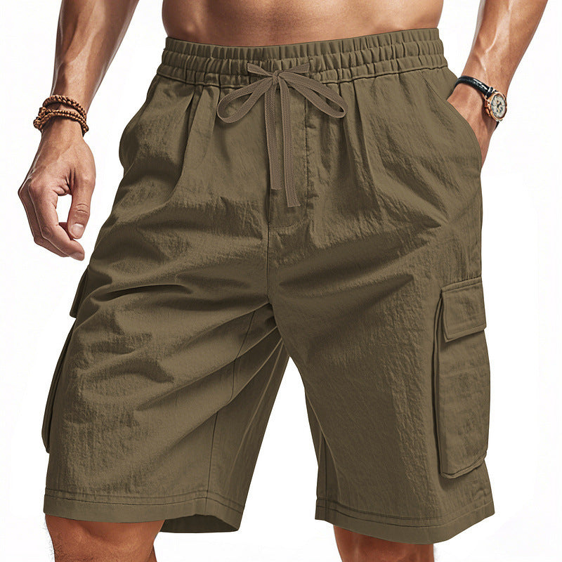 Shorts cargo pour hommes avec taille élastique et poches multifonctionnelles Lune London