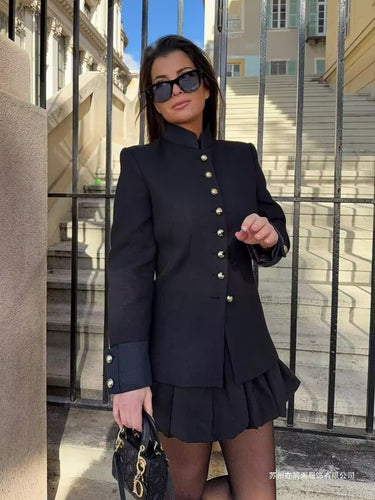 Elegant blazer jacket for women with golden buttons Amarae