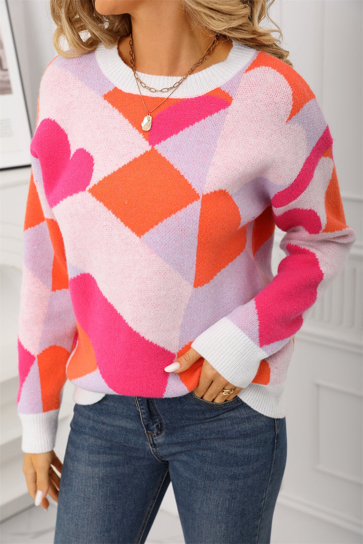 Pull féminin tendance avec motif géométrique créatif Chic & Stil