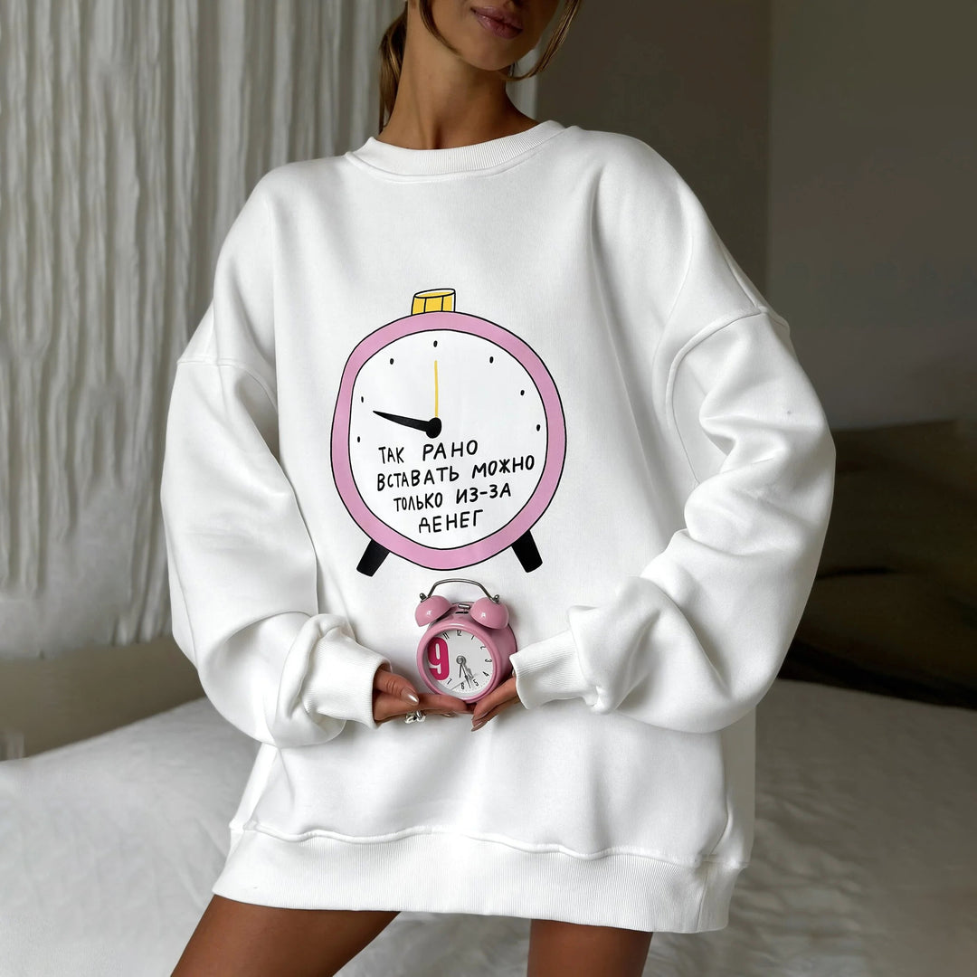 Oversized sweatshirt for women with creative graphics Amarae