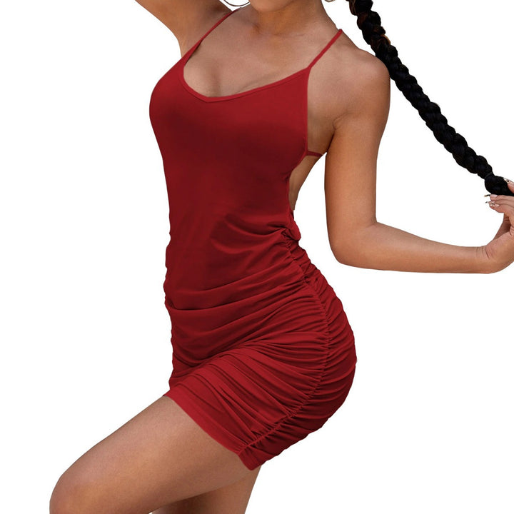 Robe mini moulante pour femmes avec des détails de volants asymétriques Chic & Stil