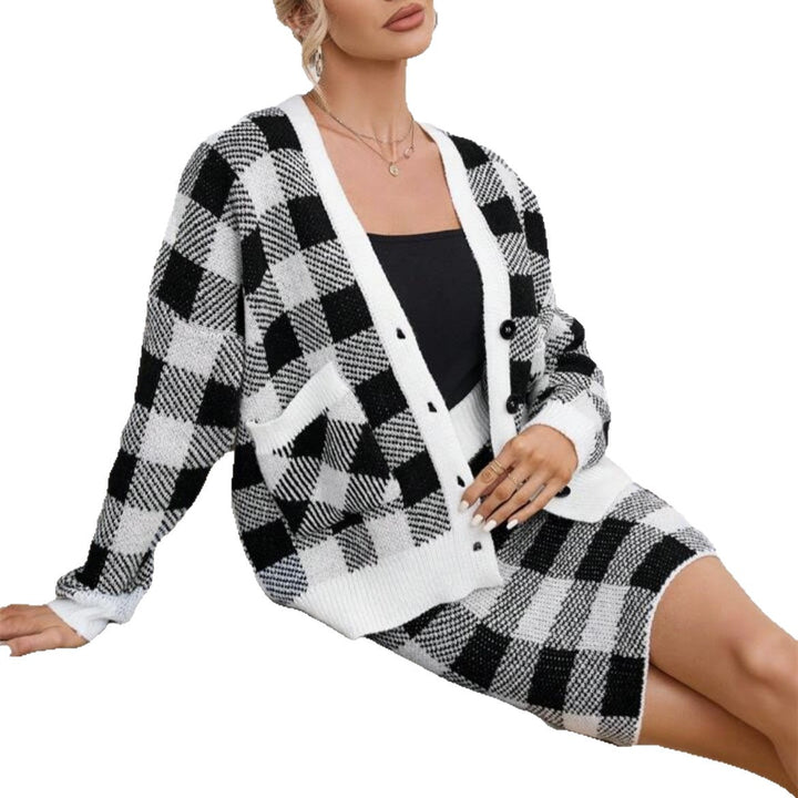Ladies Checkered Gilet with Pockets Lune London