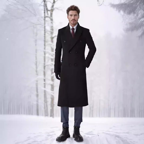 Double-breasted coat for men with elegant cut and practical pockets Amarae