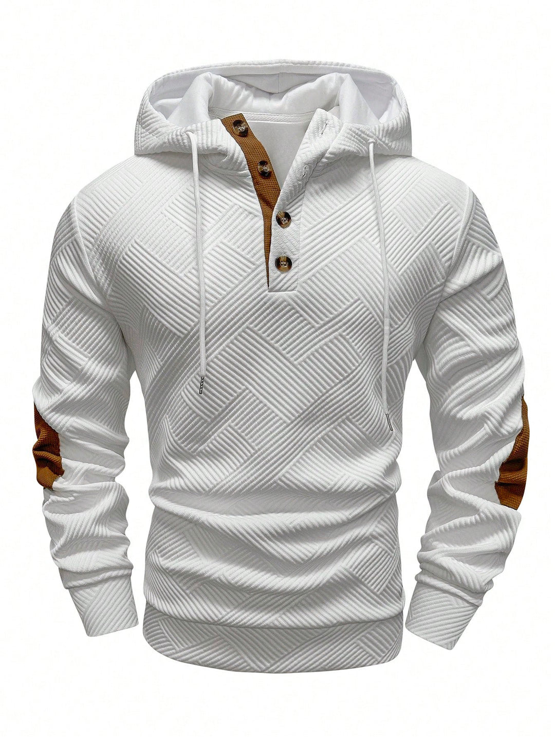 Men's sporty hoodie with unique texture design and chic stylish accents