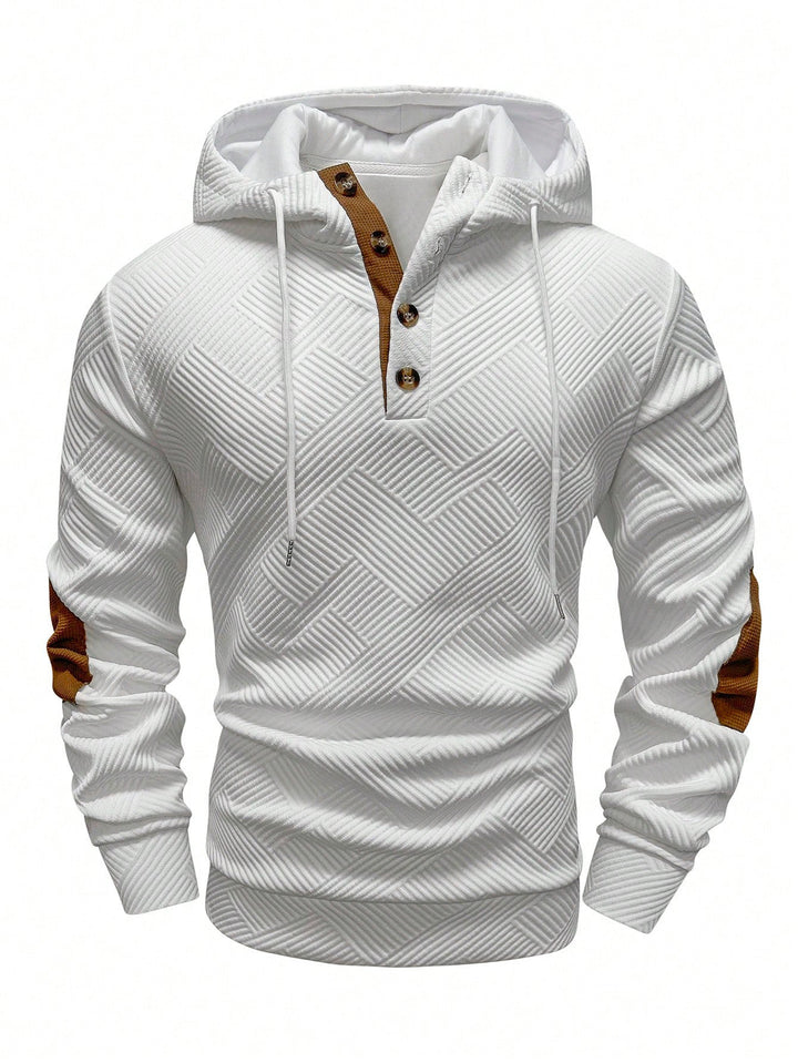 Men's sporty hoodie with unique texture design and chic stylish accents