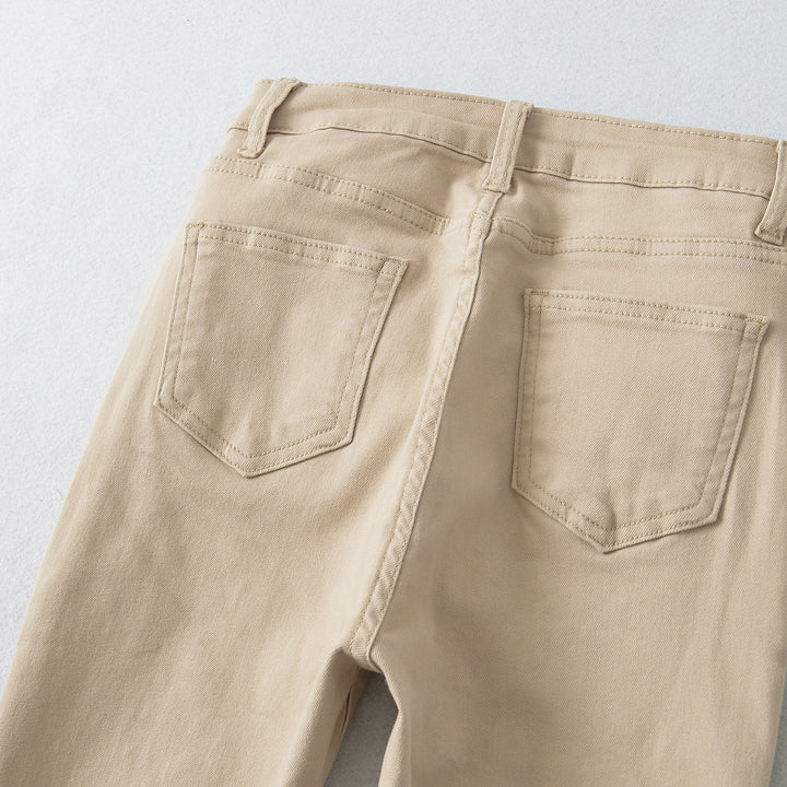 Women's Highwaist Flared Trousers made of Stretch Denim with five pockets and raw hem Amarae