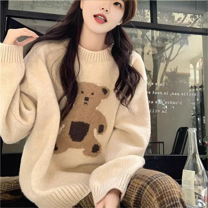 Pull en tricot pour femmes avec motif d'ours Chic & Stil