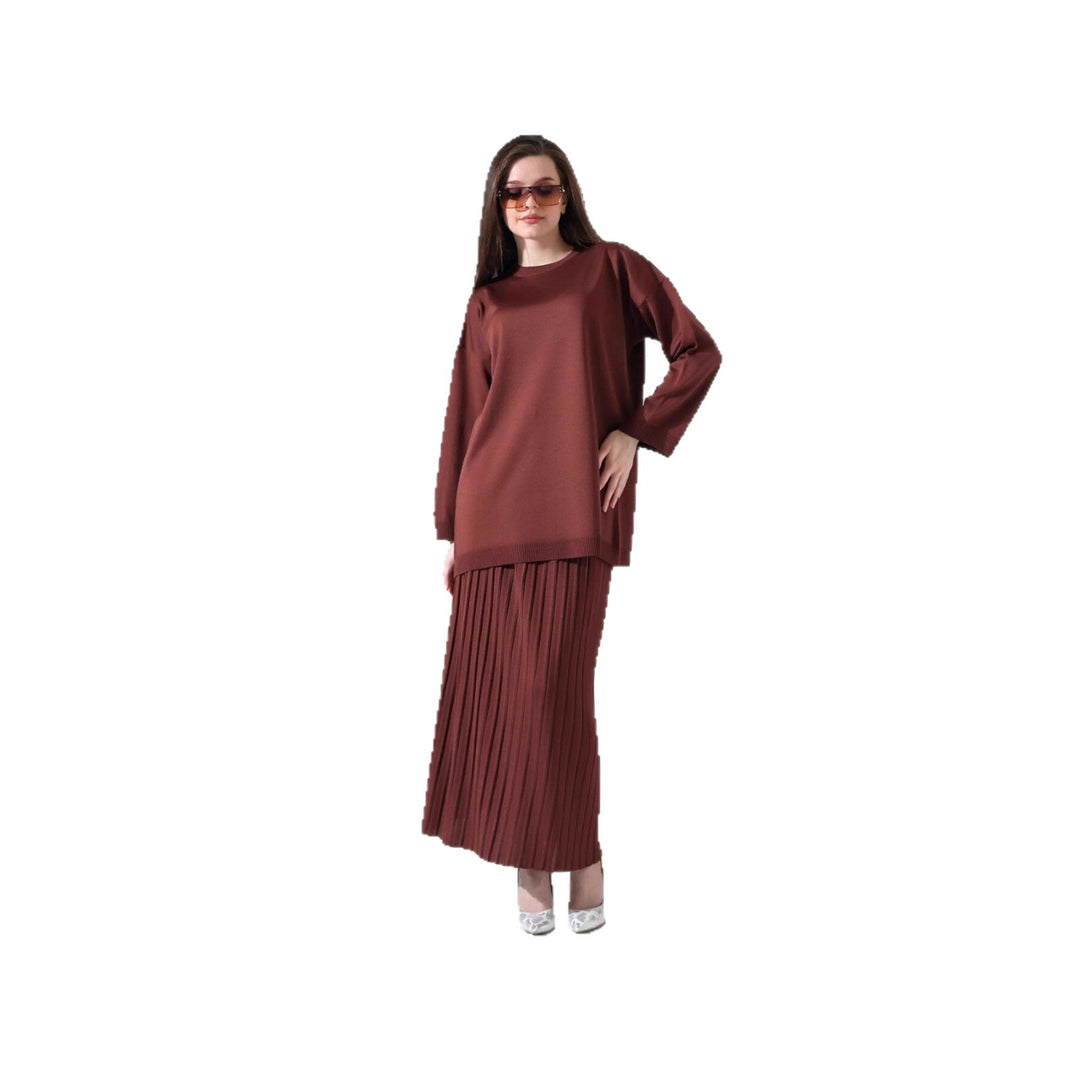 Ensemble Chemise à Manches Longues et Jupe Plissée pour Femme Chic & Stil