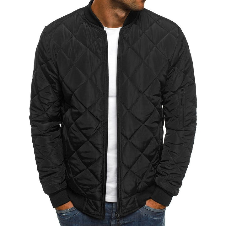 Quilted jacket for men with high collar and side zippered pockets Lune London