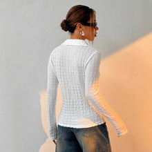Textured button top for women Lune London