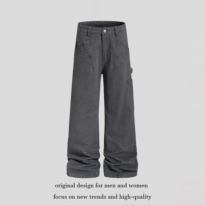 Women's Wide Cargo Palazzo Pants with Utility Pockets, High Waist and Casual Culotte Cut Amarae