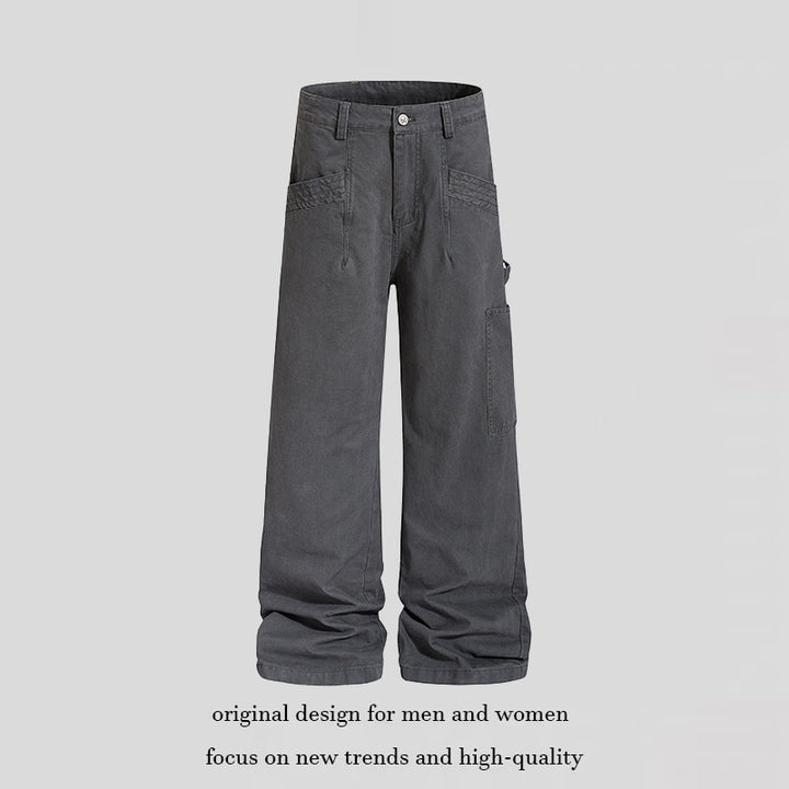 Women's Wide Cargo Palazzo Pants with Utility Pockets, High Waist and Casual Culotte Cut Amarae