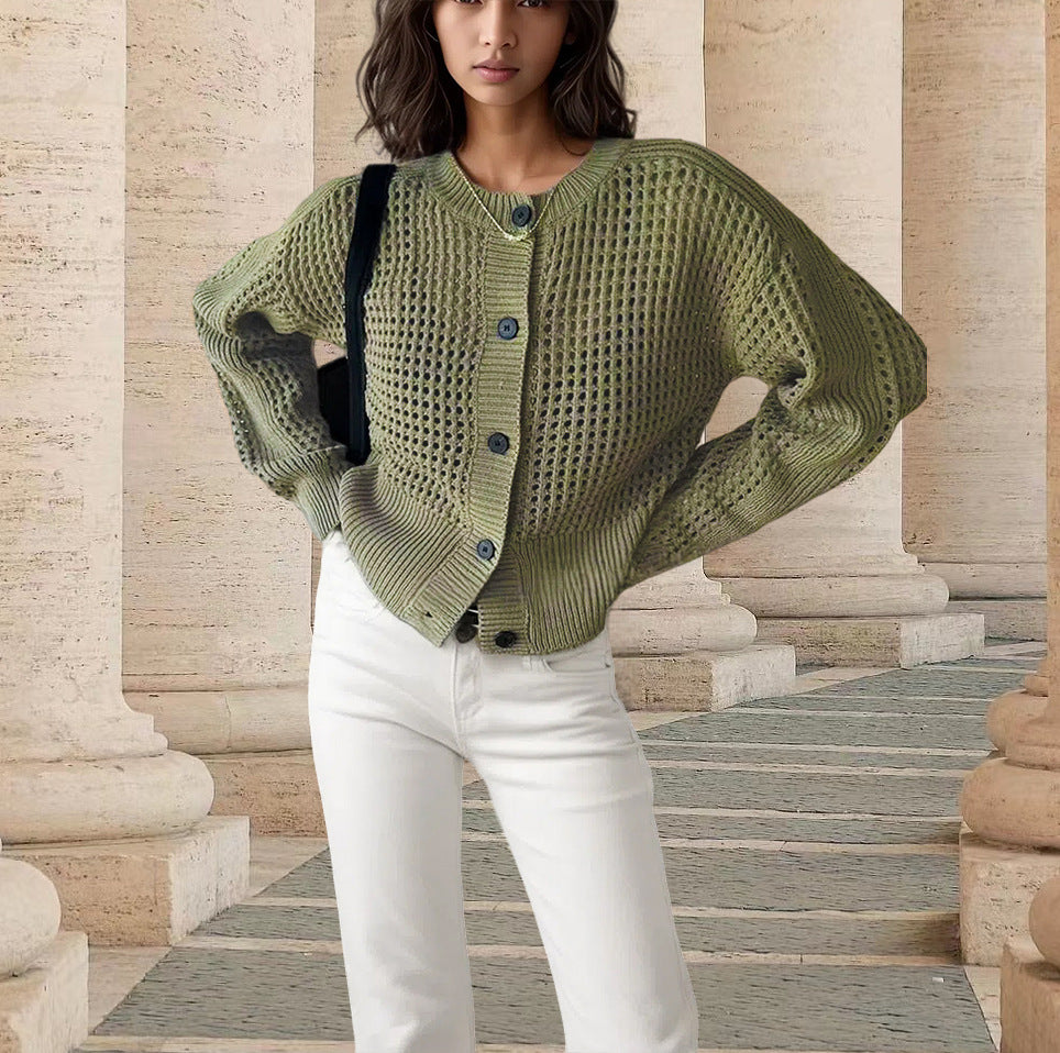 Women's knit jacket with an innovative perforated pattern and a comfortable fit Lune London