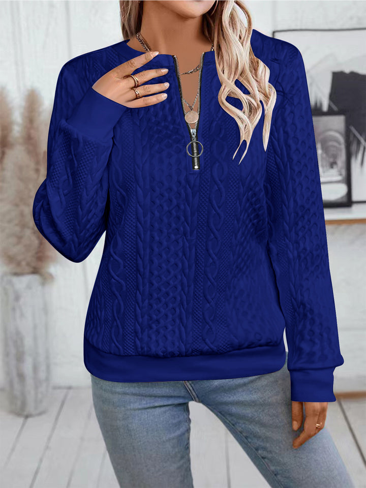 Lune London women's zip-up knitted sweater