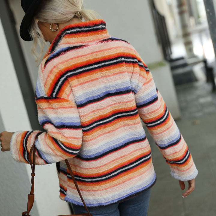 Women's fleece sweater with high collar Amarae