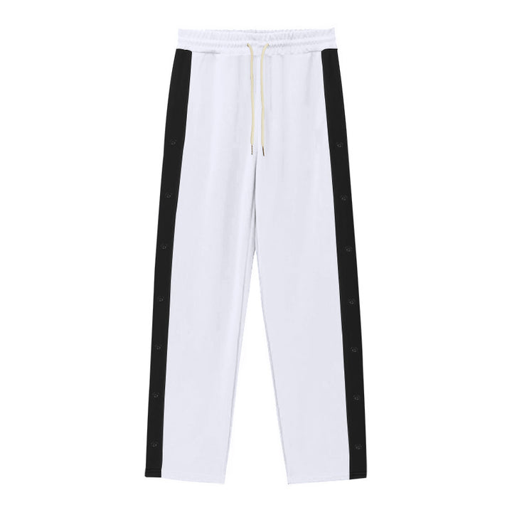 Sport leisure pants for men with chic snap buttons on the sides and style