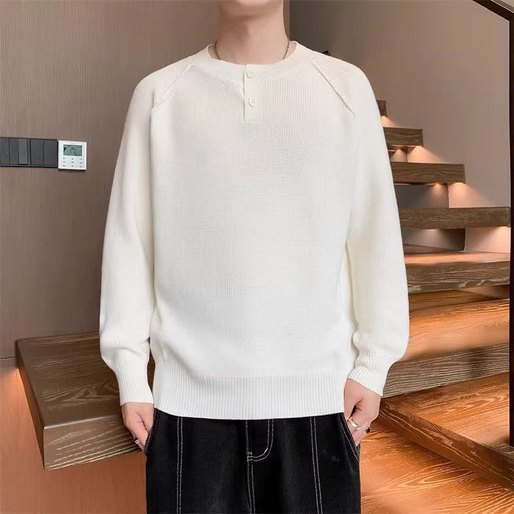 Knit sweater for men with convertible collar and high-quality texture Lune London