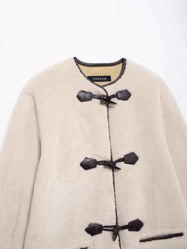 Comfortable teddy jacket for women with high-quality leather finish Amarae