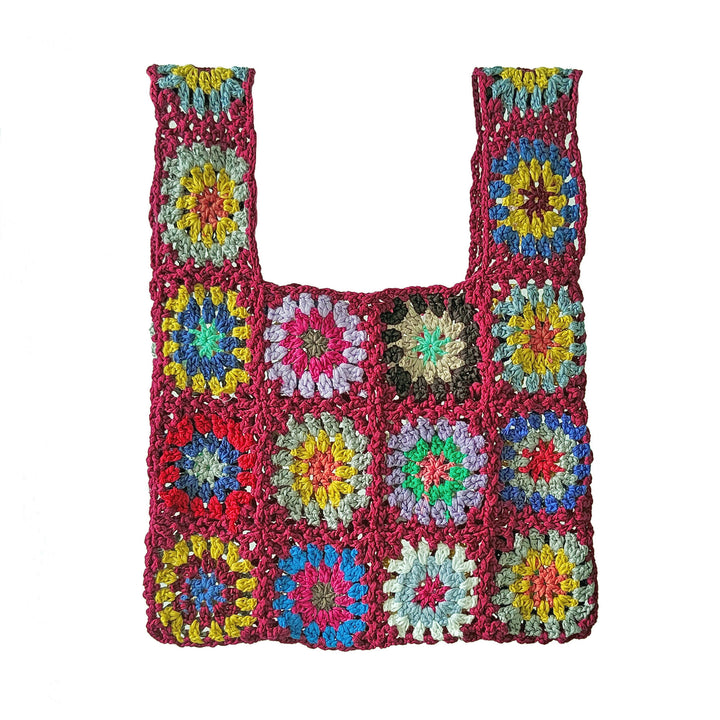 Lune London crochet patchwork handbag for women