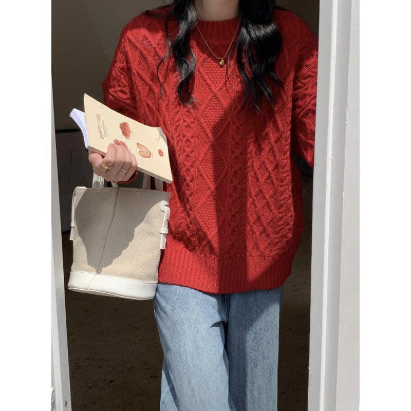 Pull en tricot épais pour femme avec motif texturé Chic & Stil